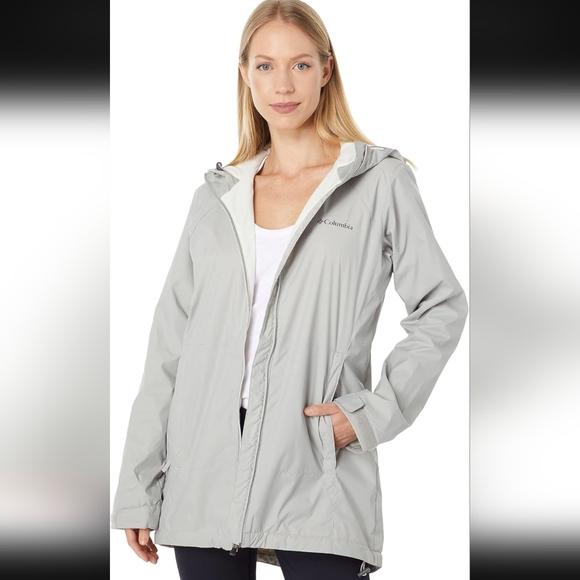 Columbia Jackets & Blazers - Columbia Women's Light Gray Hooded Ski Jacket